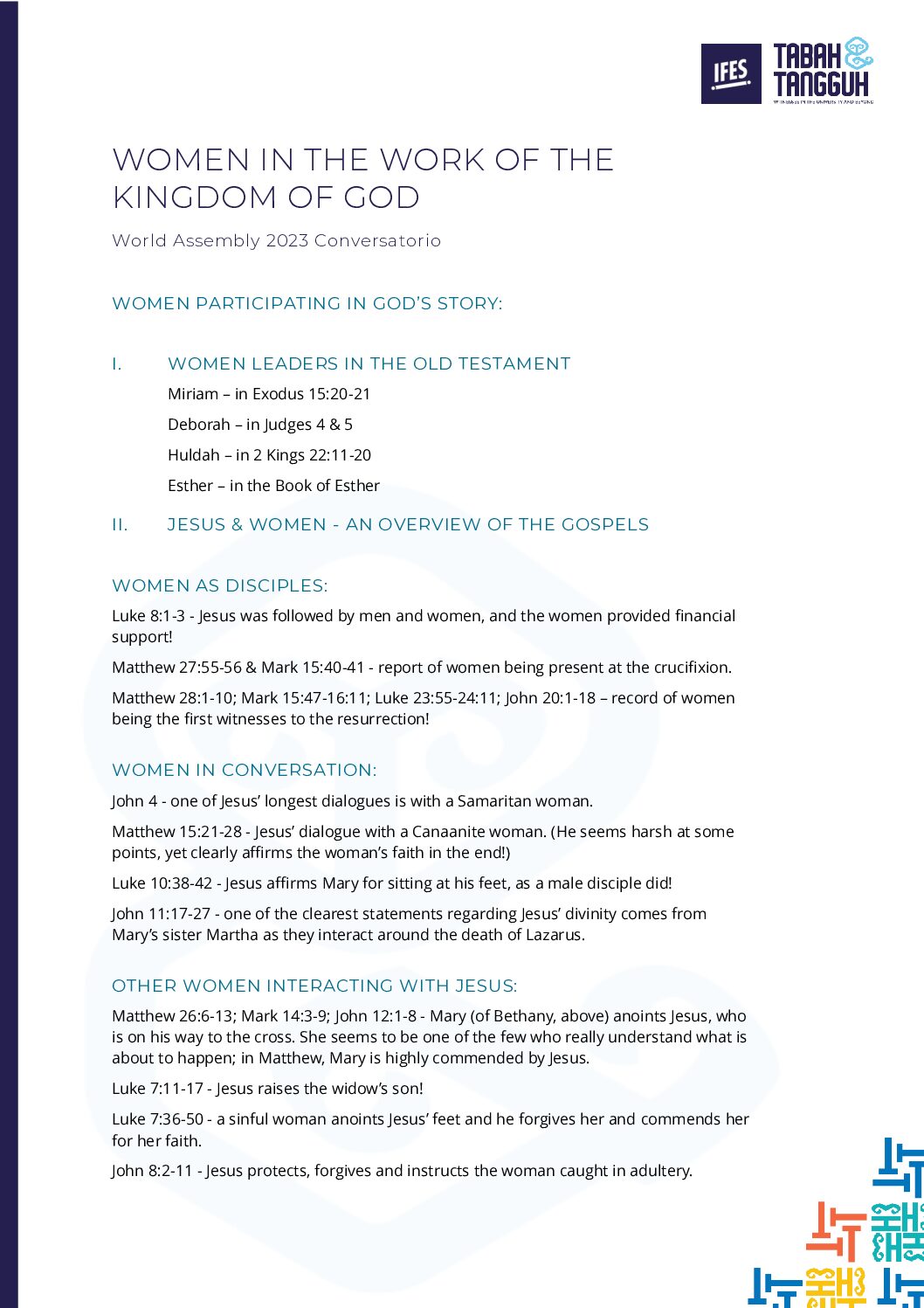 Women in God’s Kingdom Work