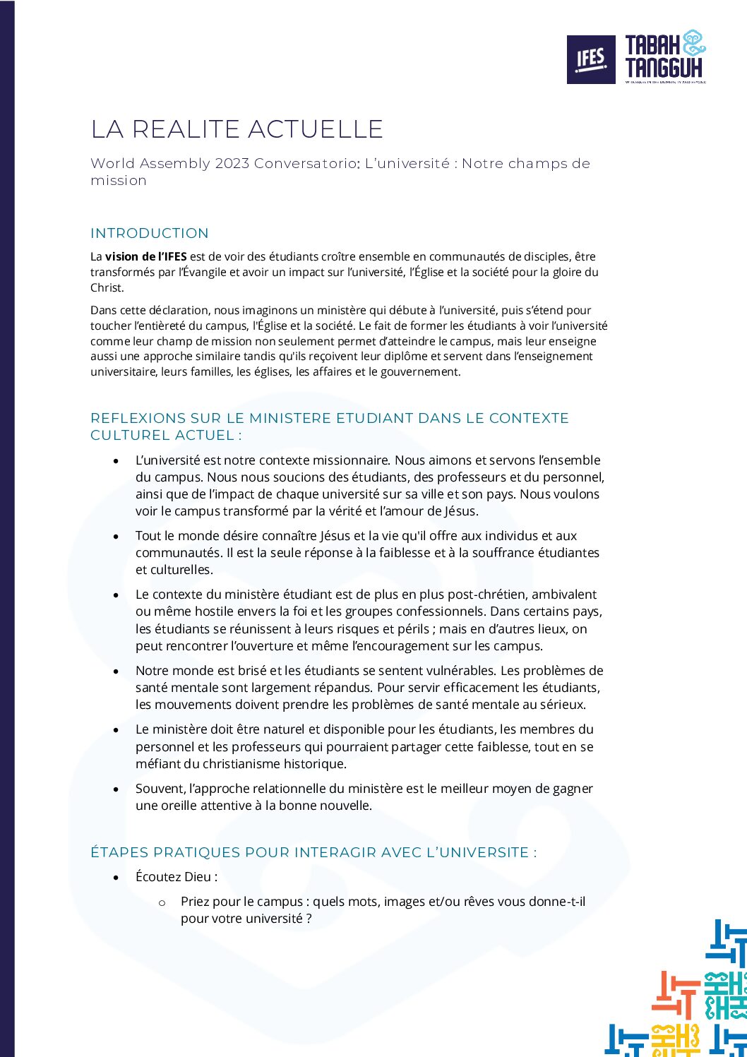 L’université : Notre champ de mission (3)