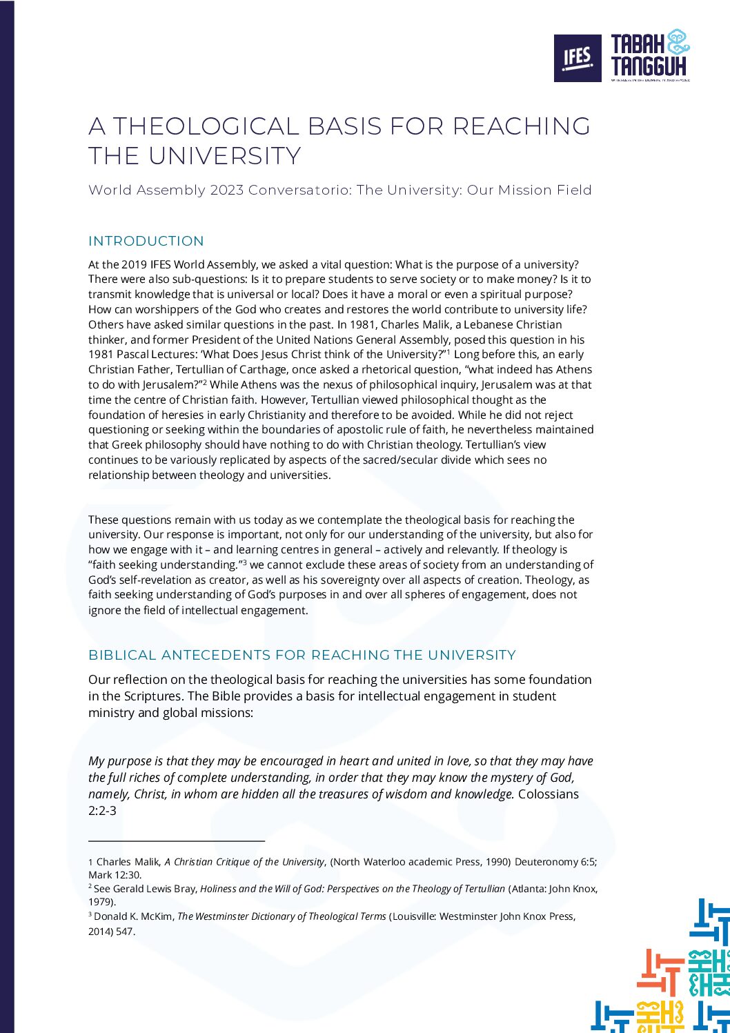 The University: Our Mission Field