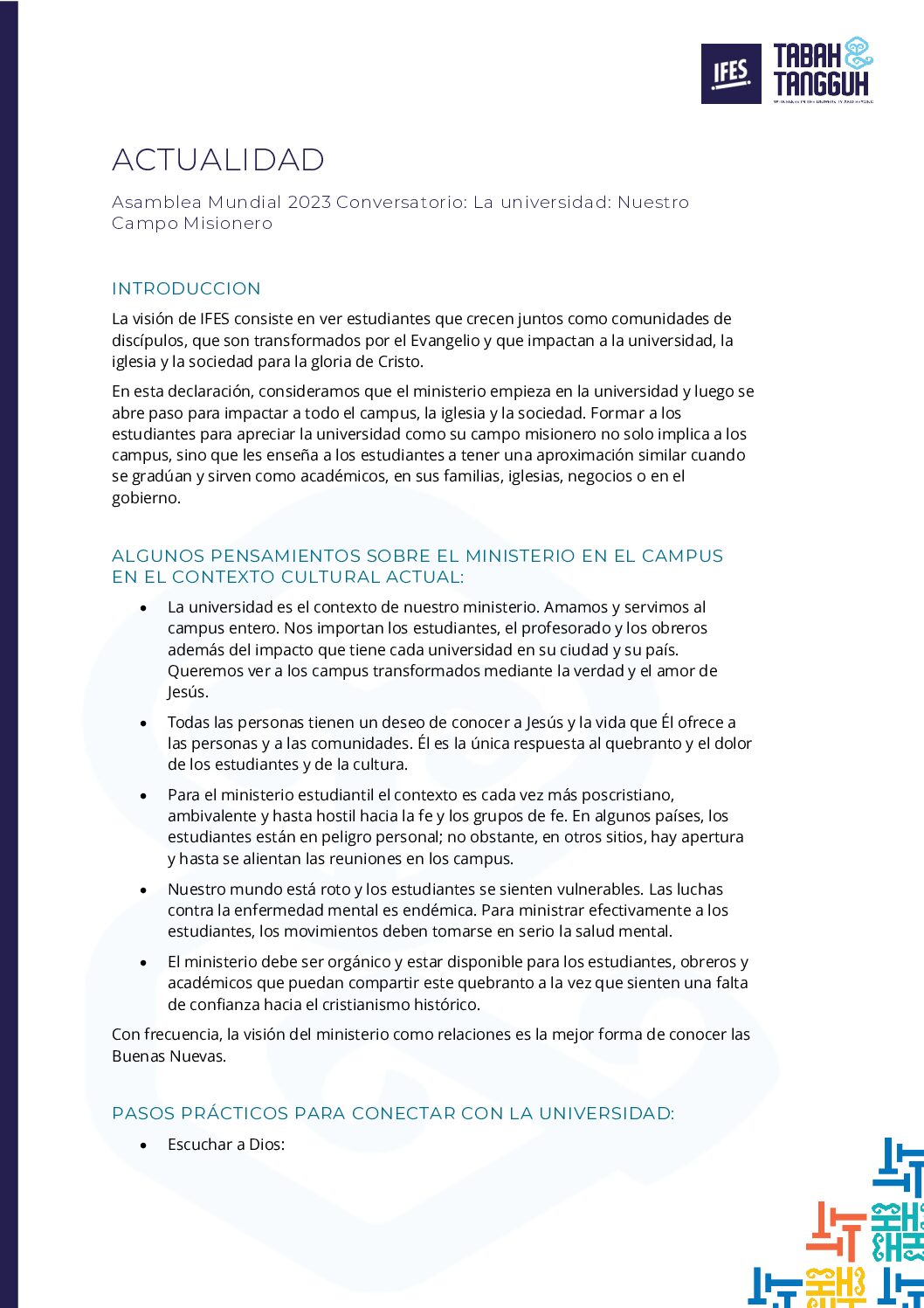 La universidad: Nuestro campo misionero (3)
