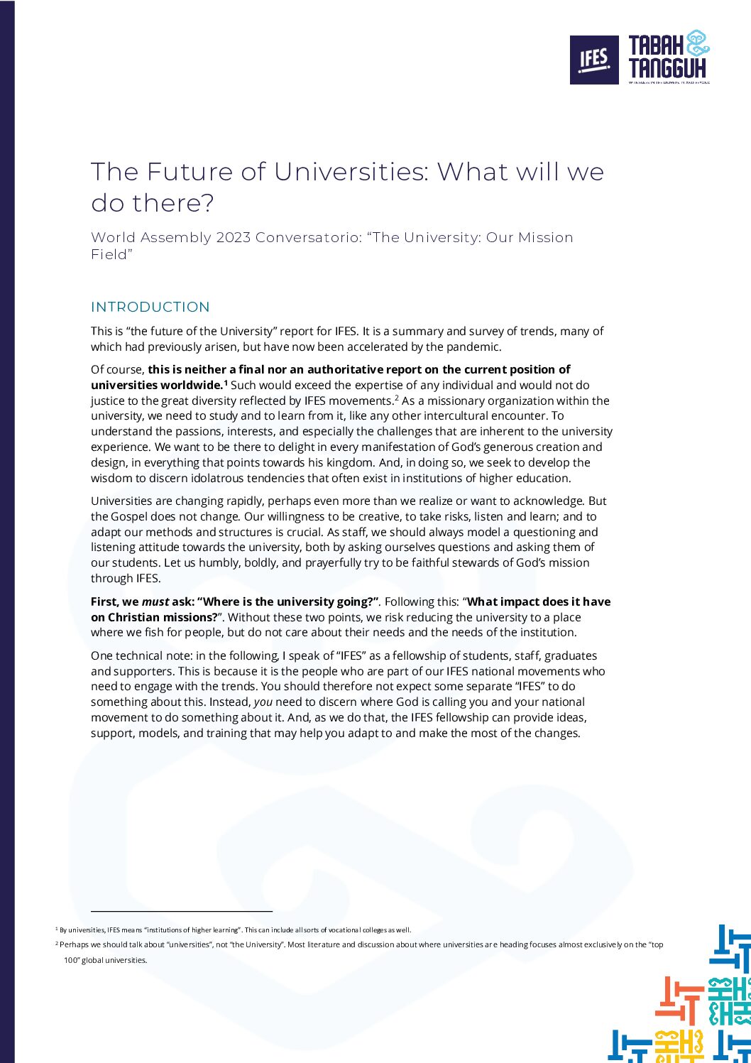 The University: Our Mission Field (2)