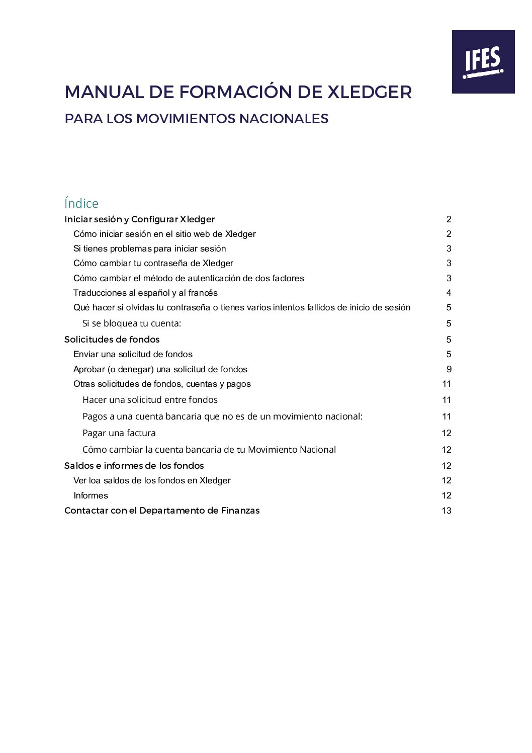 Manual de formación de Xledger