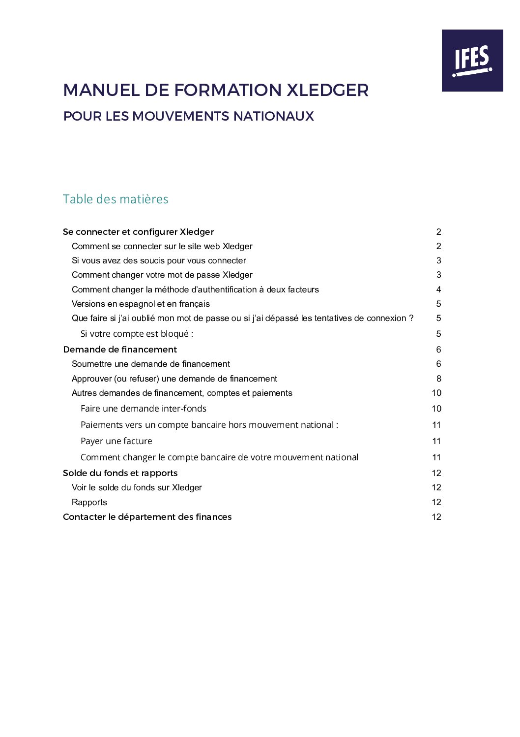 Manuel de formation Xledger