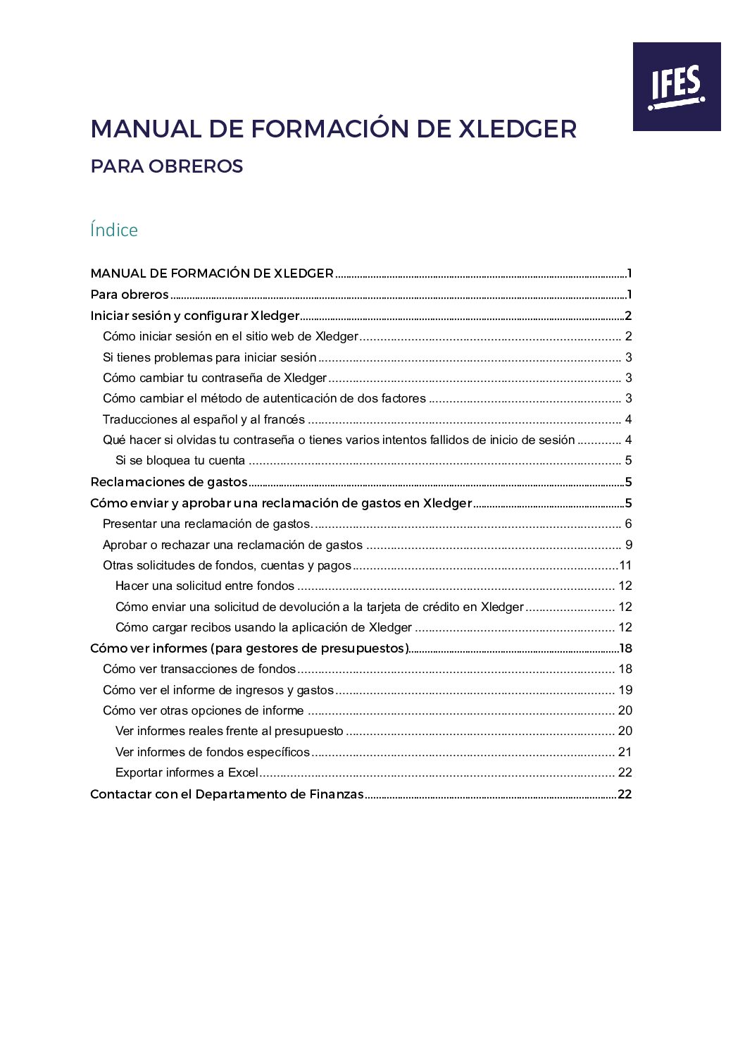 Manual de formación de Xledger para obreros
