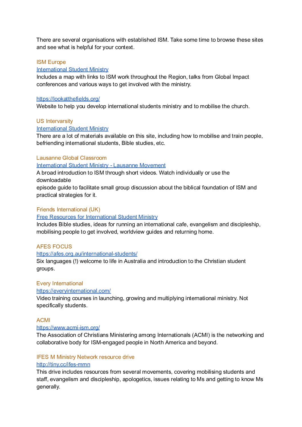Websites to start with