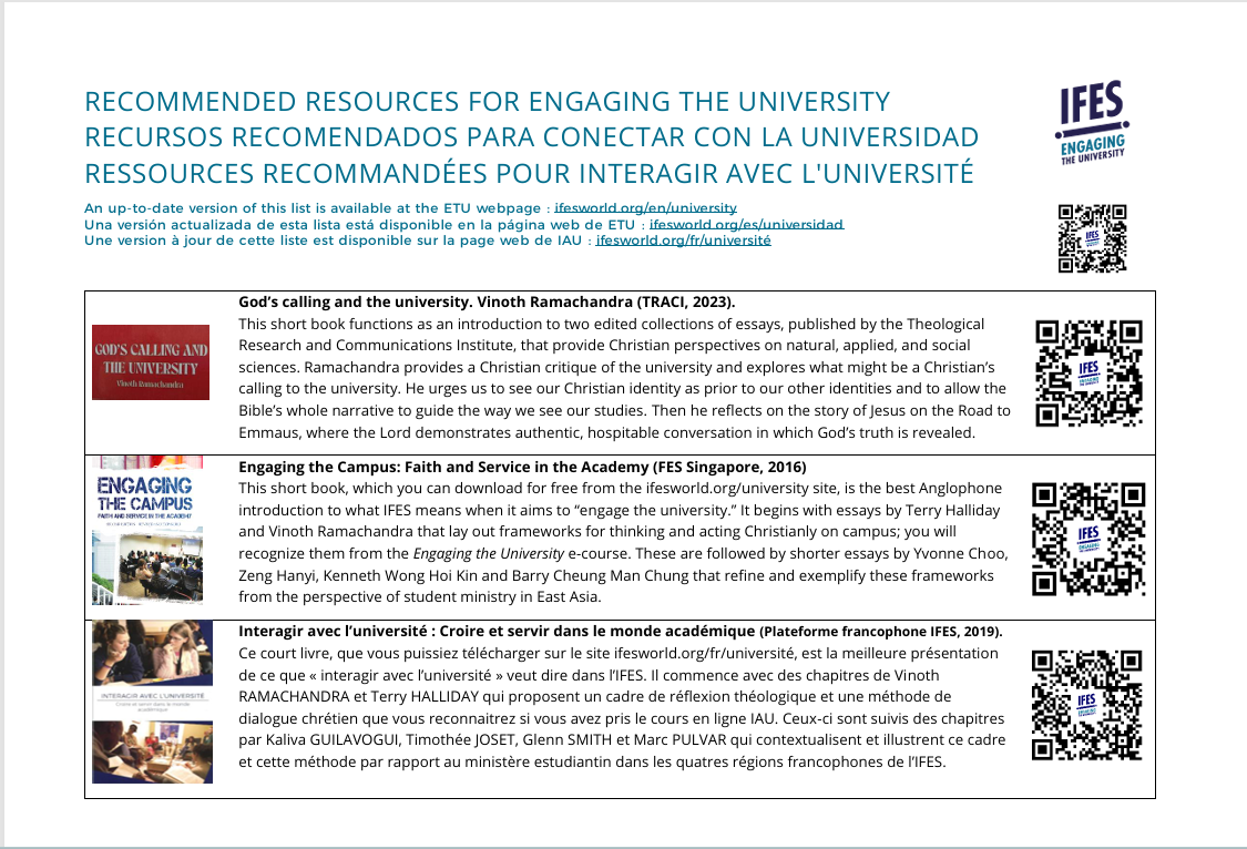 Recommended Resources for Engaging the University