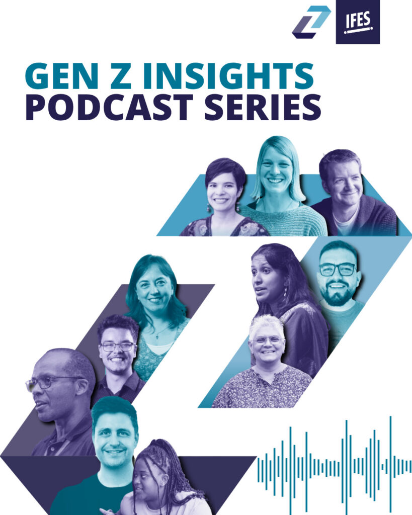 Montage image showing faces of 11 people who featured on the Gen Z Insights podcast series